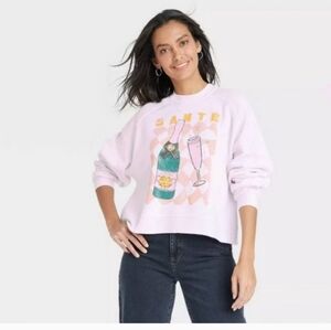 Women's Sante Champagne Graphic Sweatshirt Size XXL